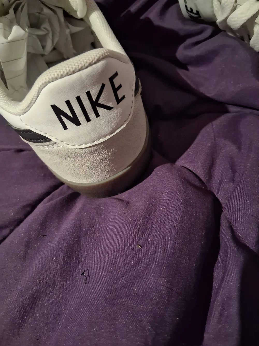 Nike White Sneakers with Black Swoosh